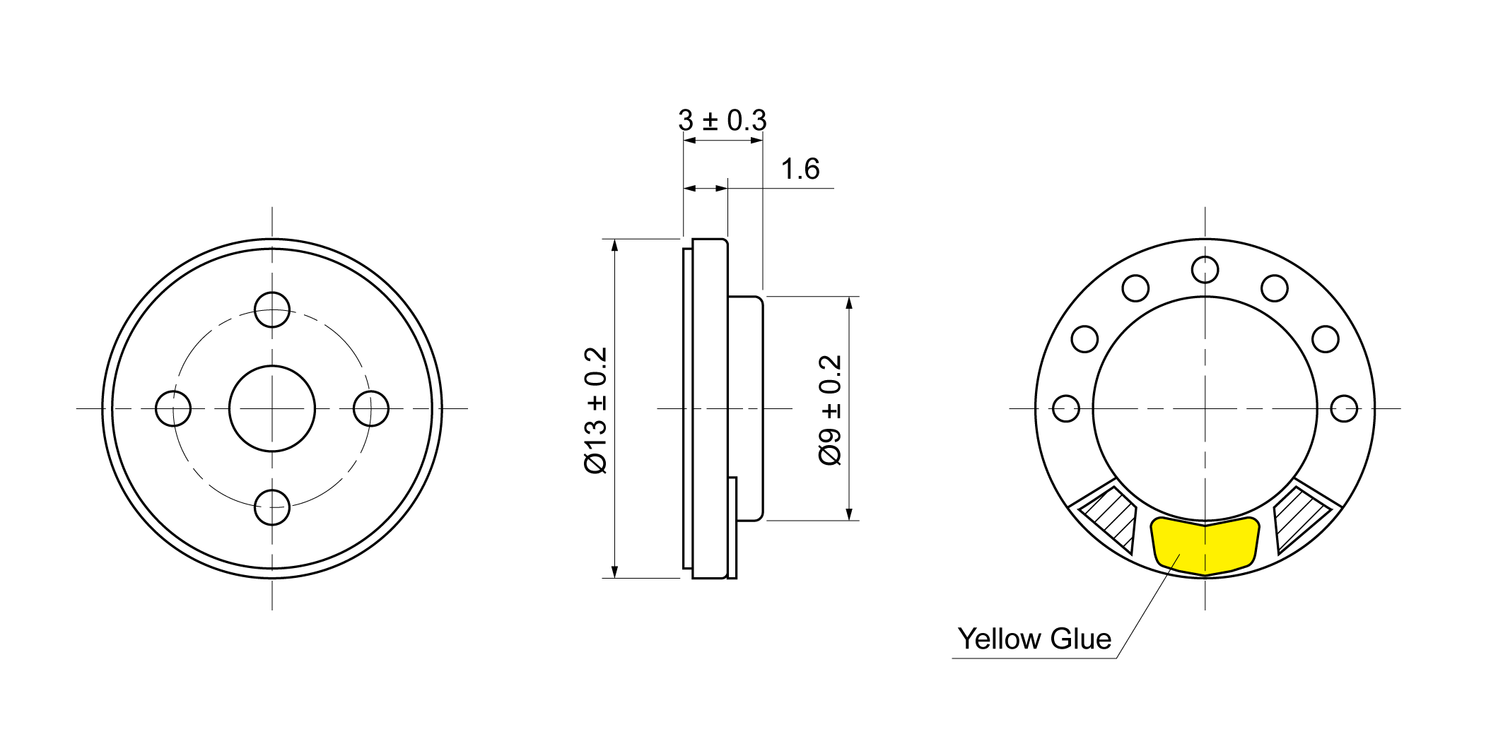 OSR13R-3.0M0.5W8M Mechanical Drawing